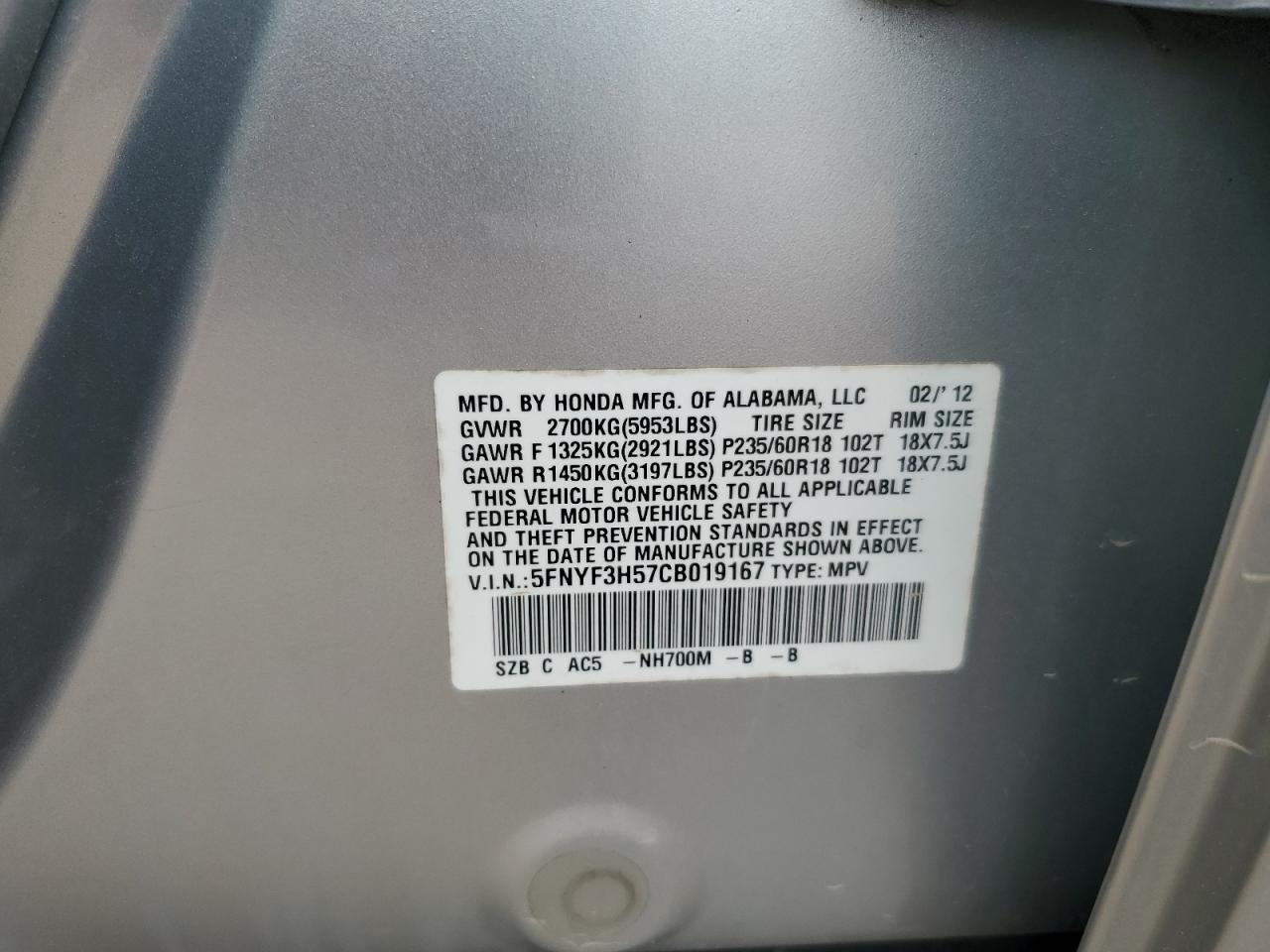 Honda Pilot Exl Image 12