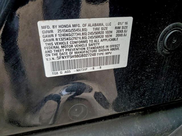 Honda Pilot Touring Image 3